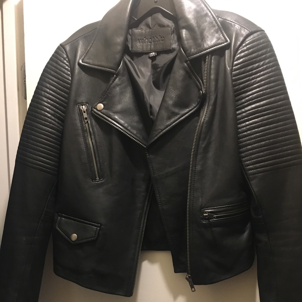 Leather moto jacket